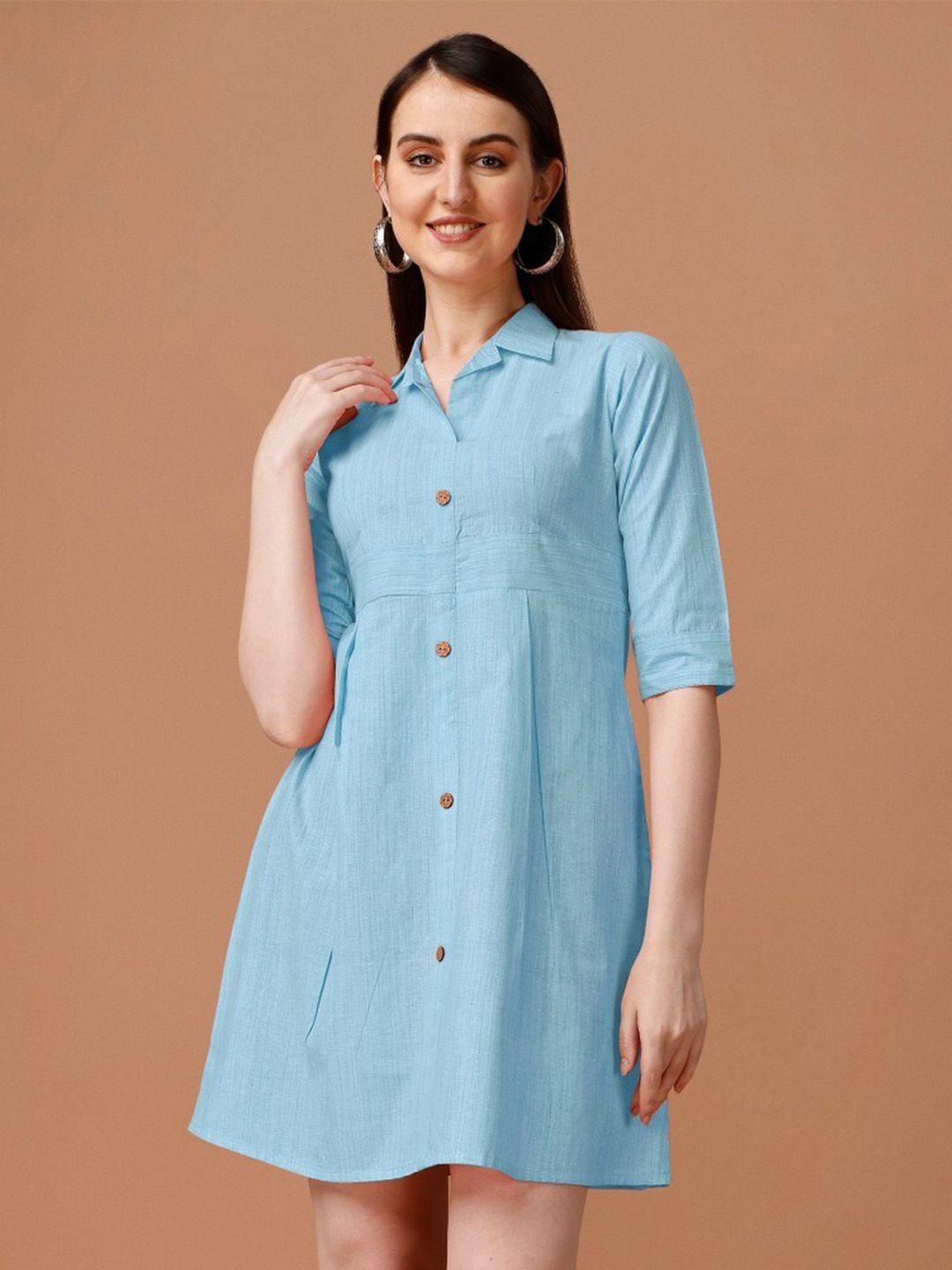 anouk shirt collar cotton a-line dress