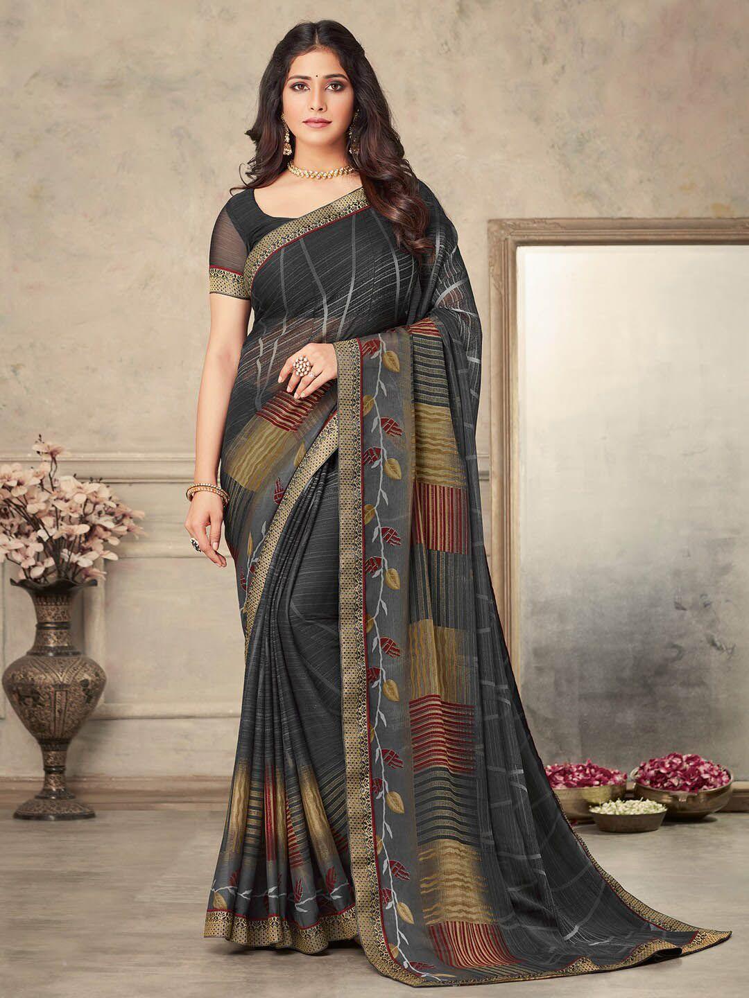 anouk striped bagru saree