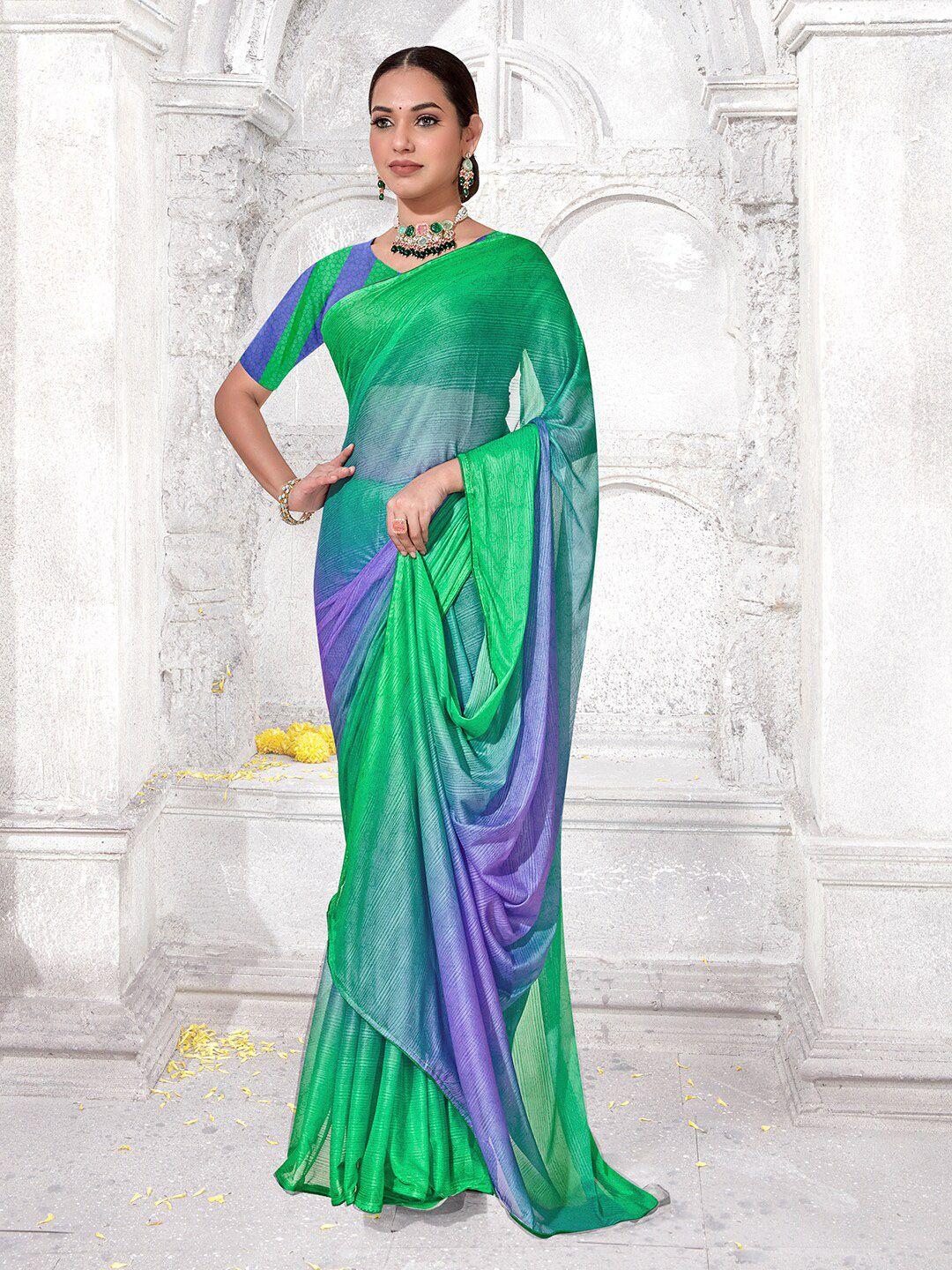 anouk striped pure chiffon saree