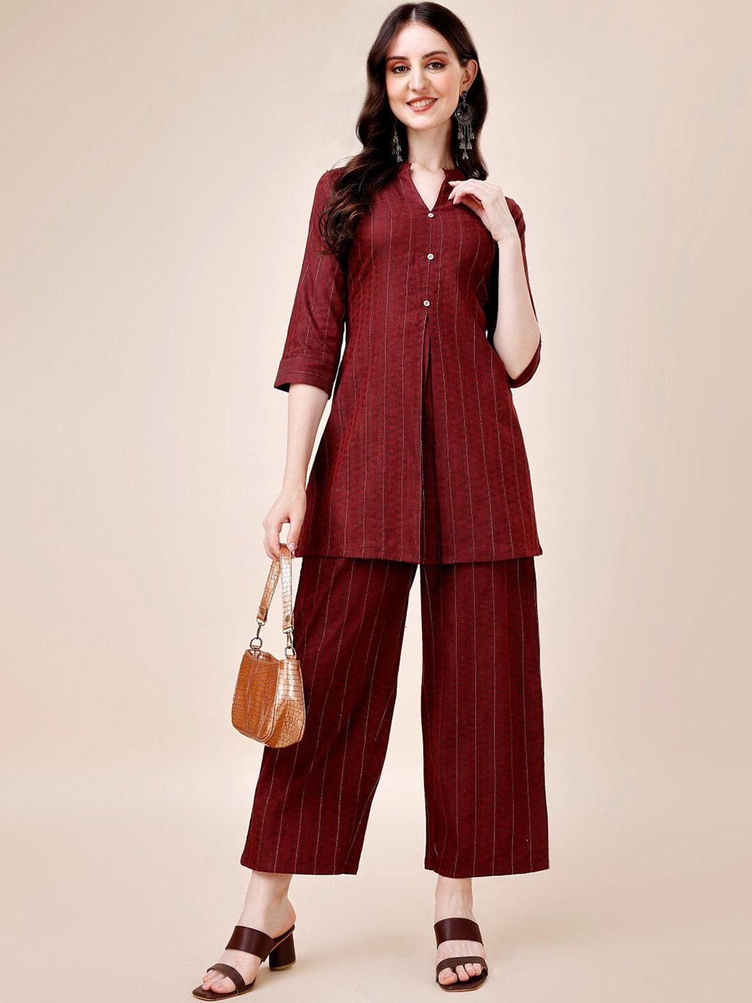 anouk striped pure cotton tunic with palazzos co-ords