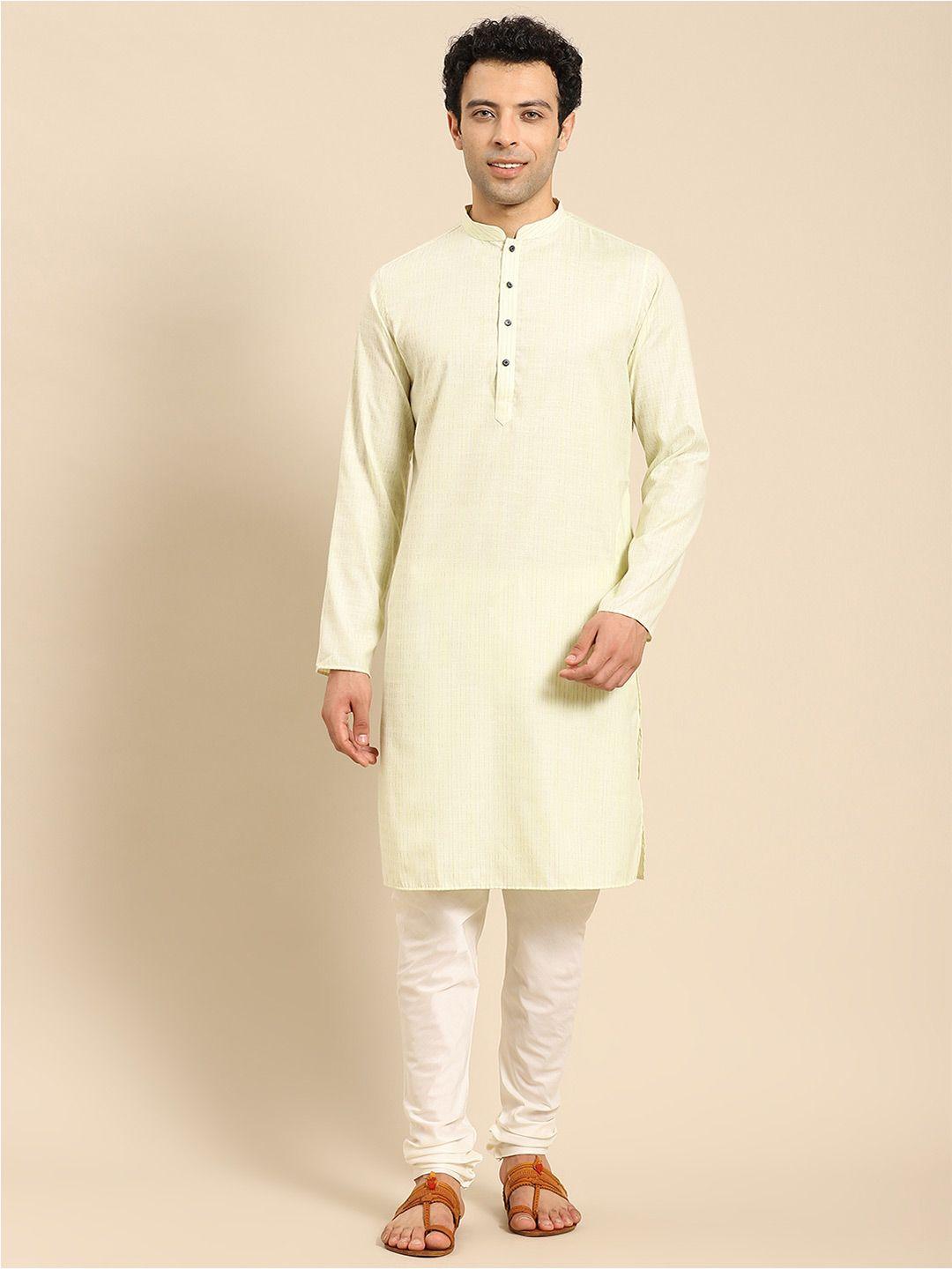 anouk striped regular kurta with churidar