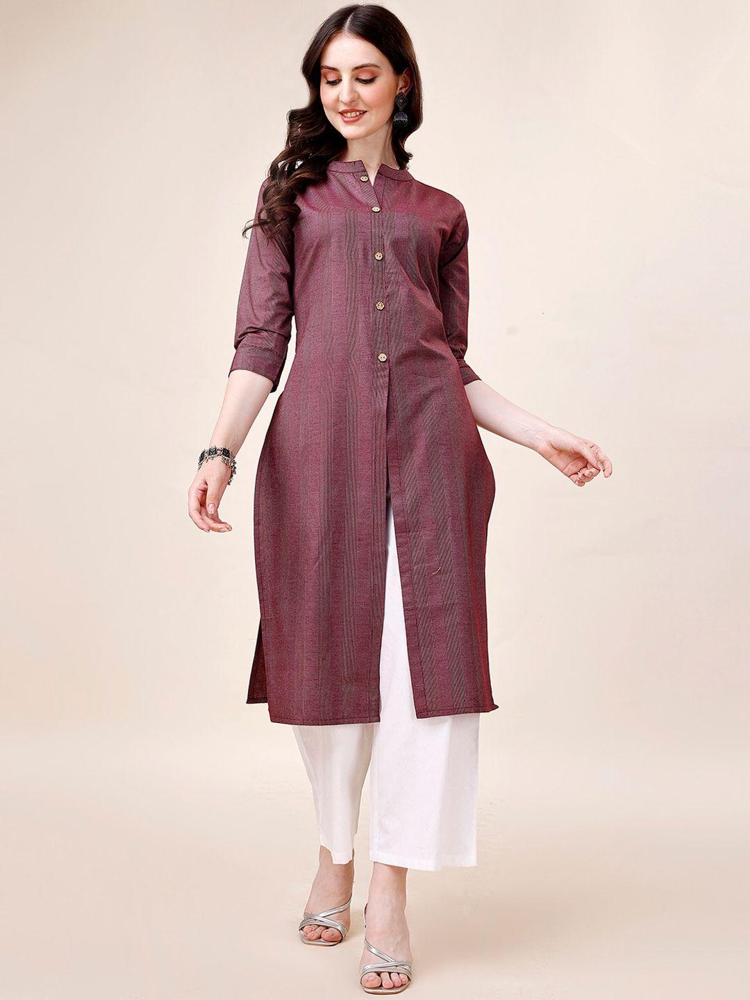 anouk striped regular pure cotton kurta with palazzos