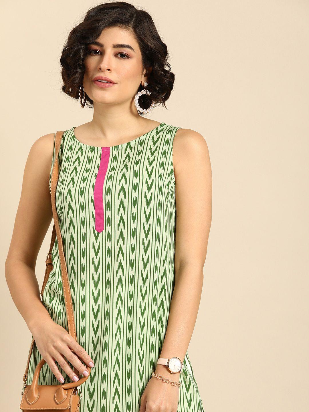 anouk striped straight kurta