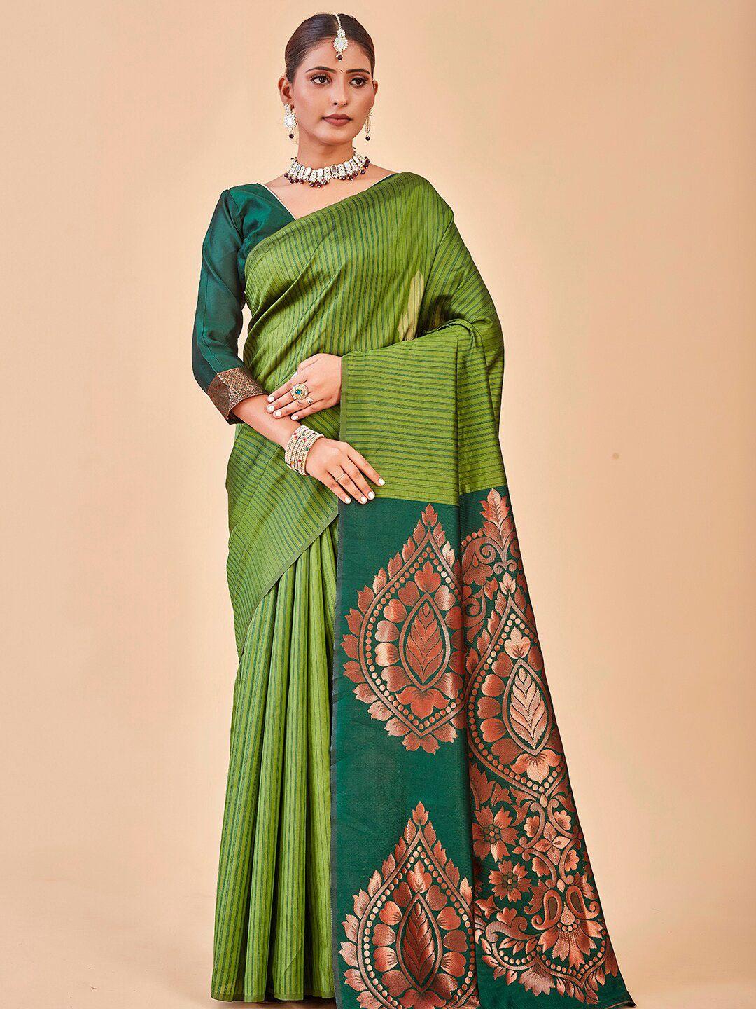 anouk striped zari banarasi saree