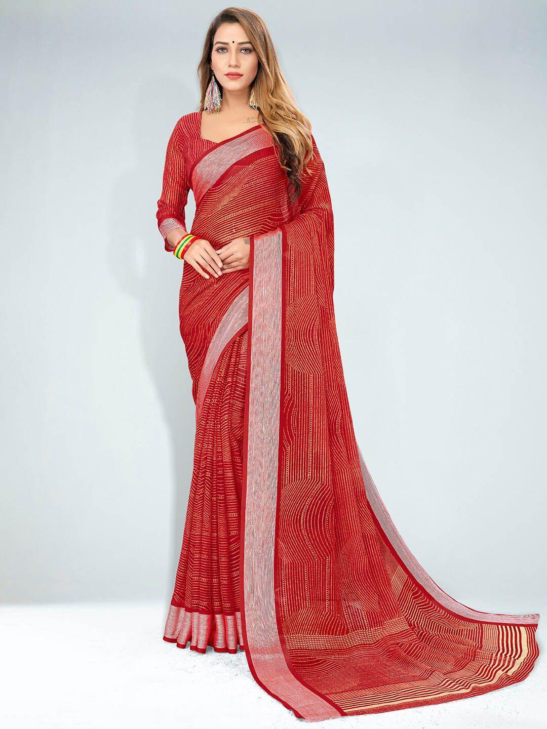 anouk striped zari sungudi saree