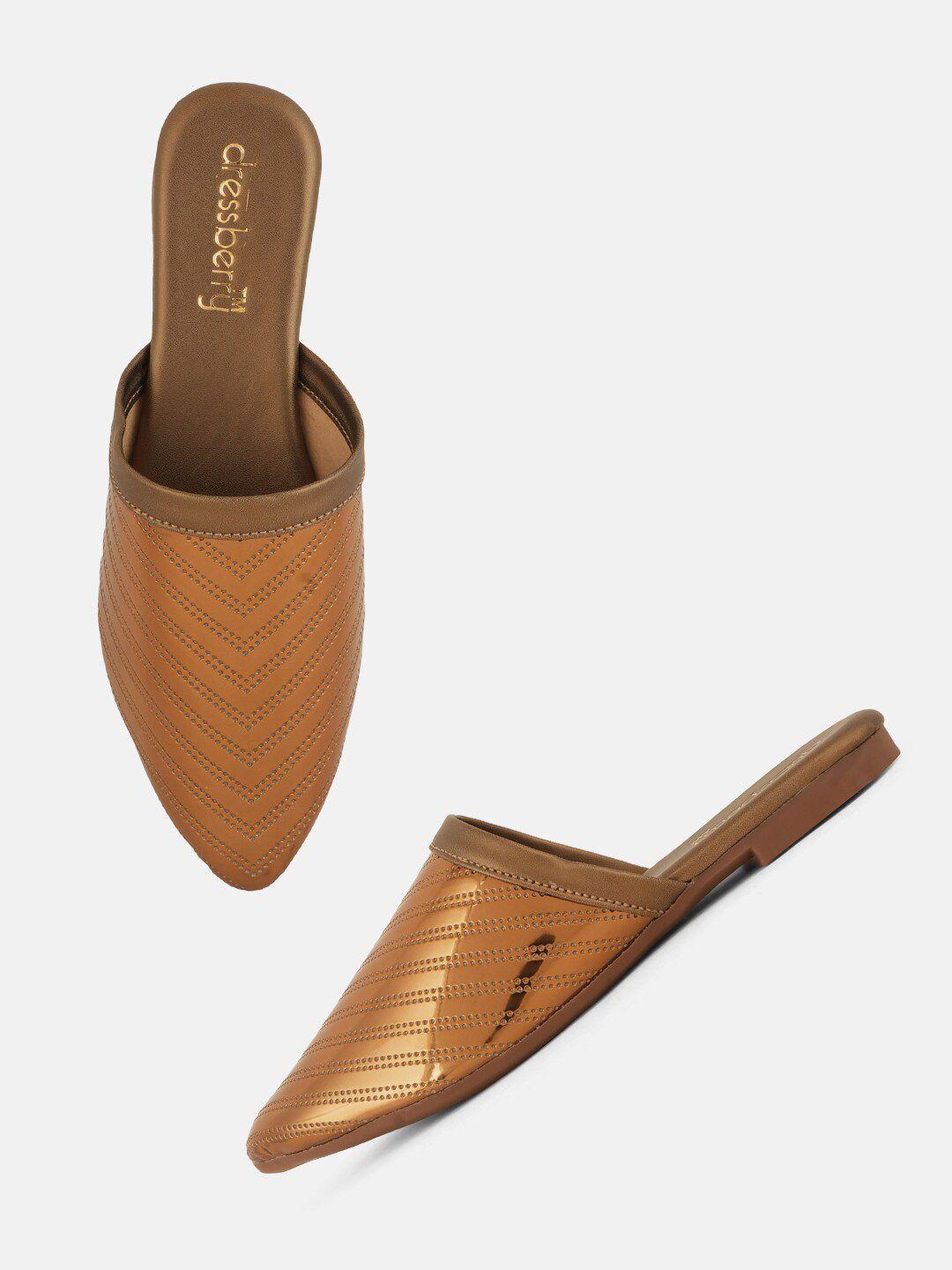 anouk textured pointed toe mules