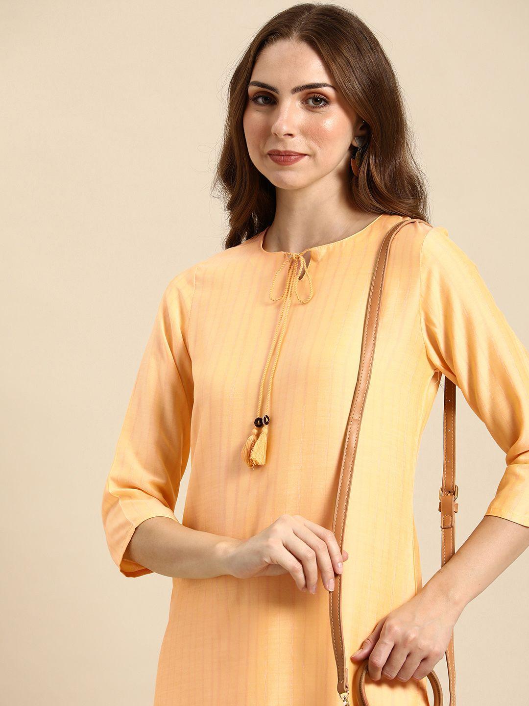 anouk tie-up neck kurta