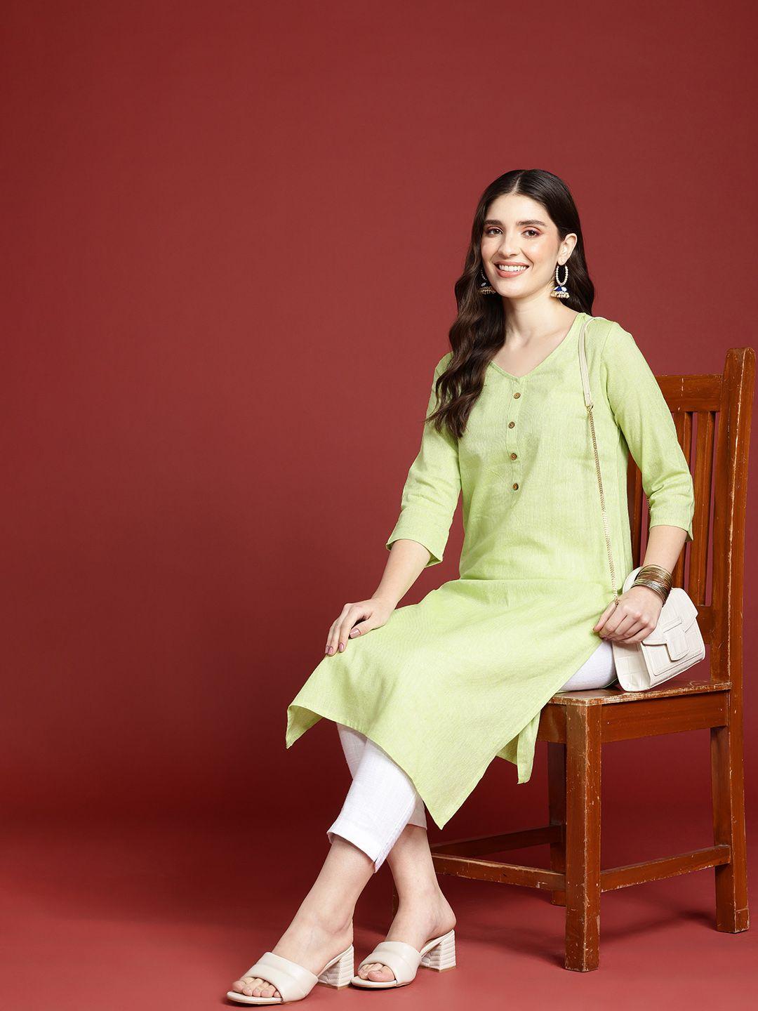 anouk v-neck kurta