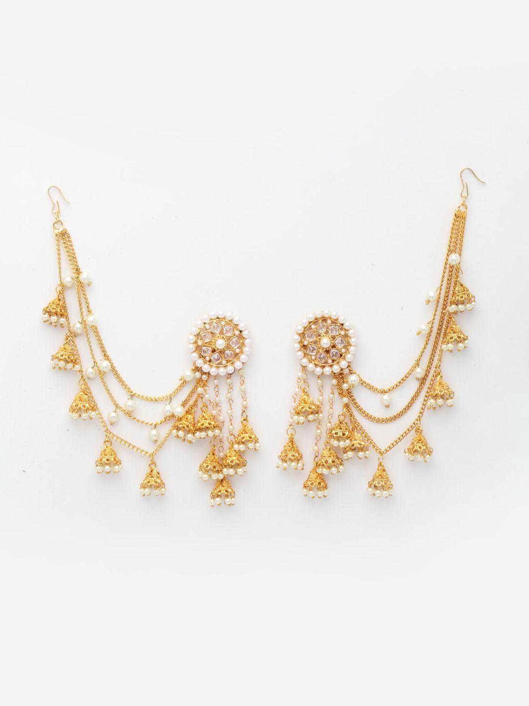 anouk white classic jhumkas earrings