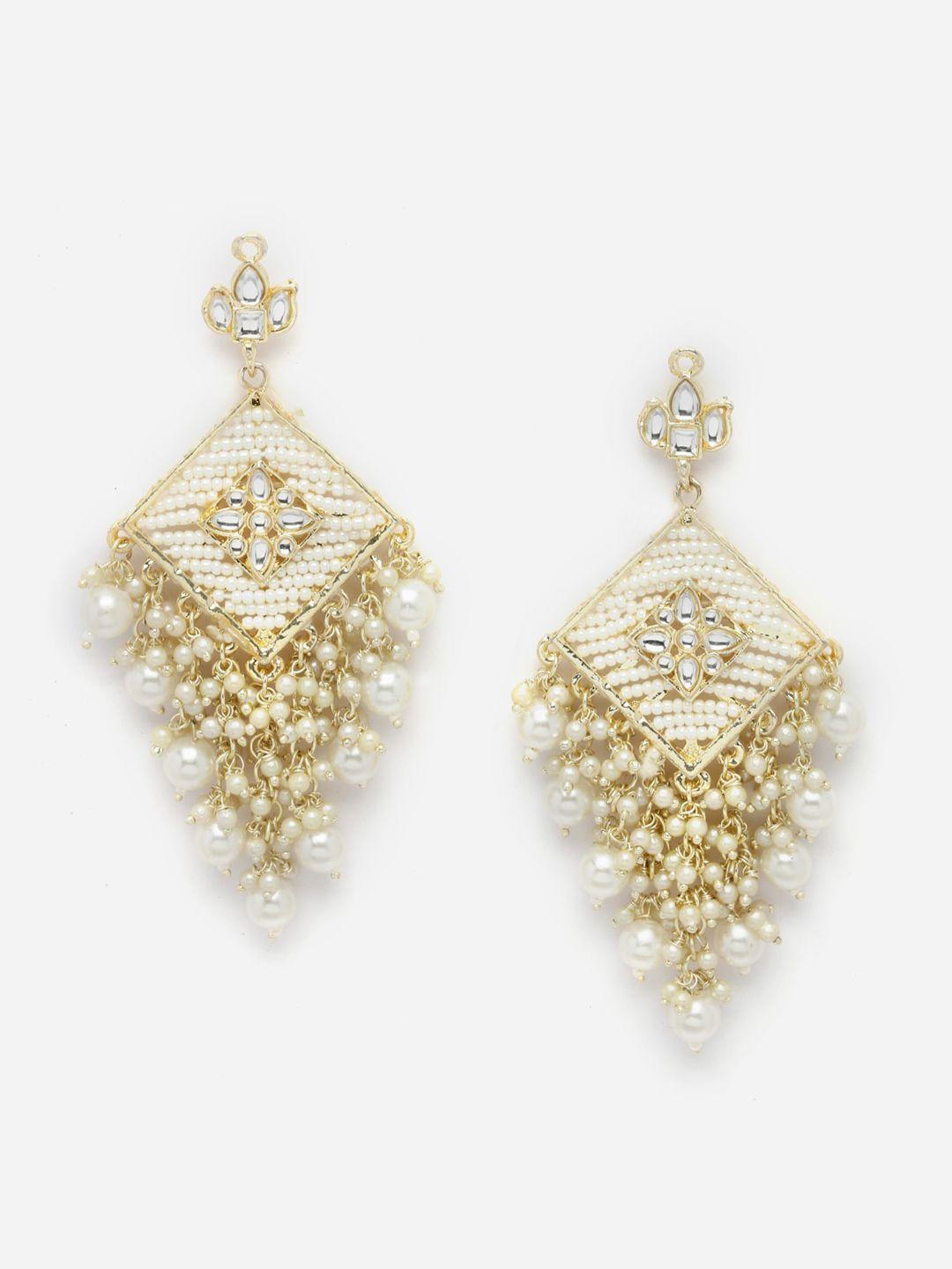 anouk white contemporary drop earrings