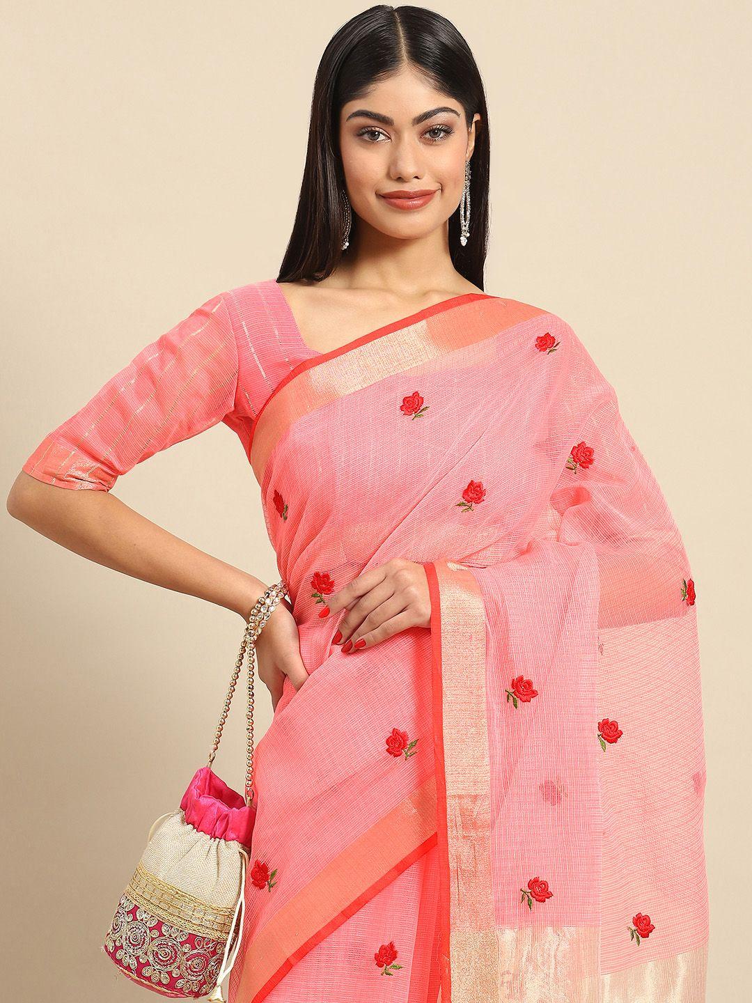 anouk woman floral silk blend saree