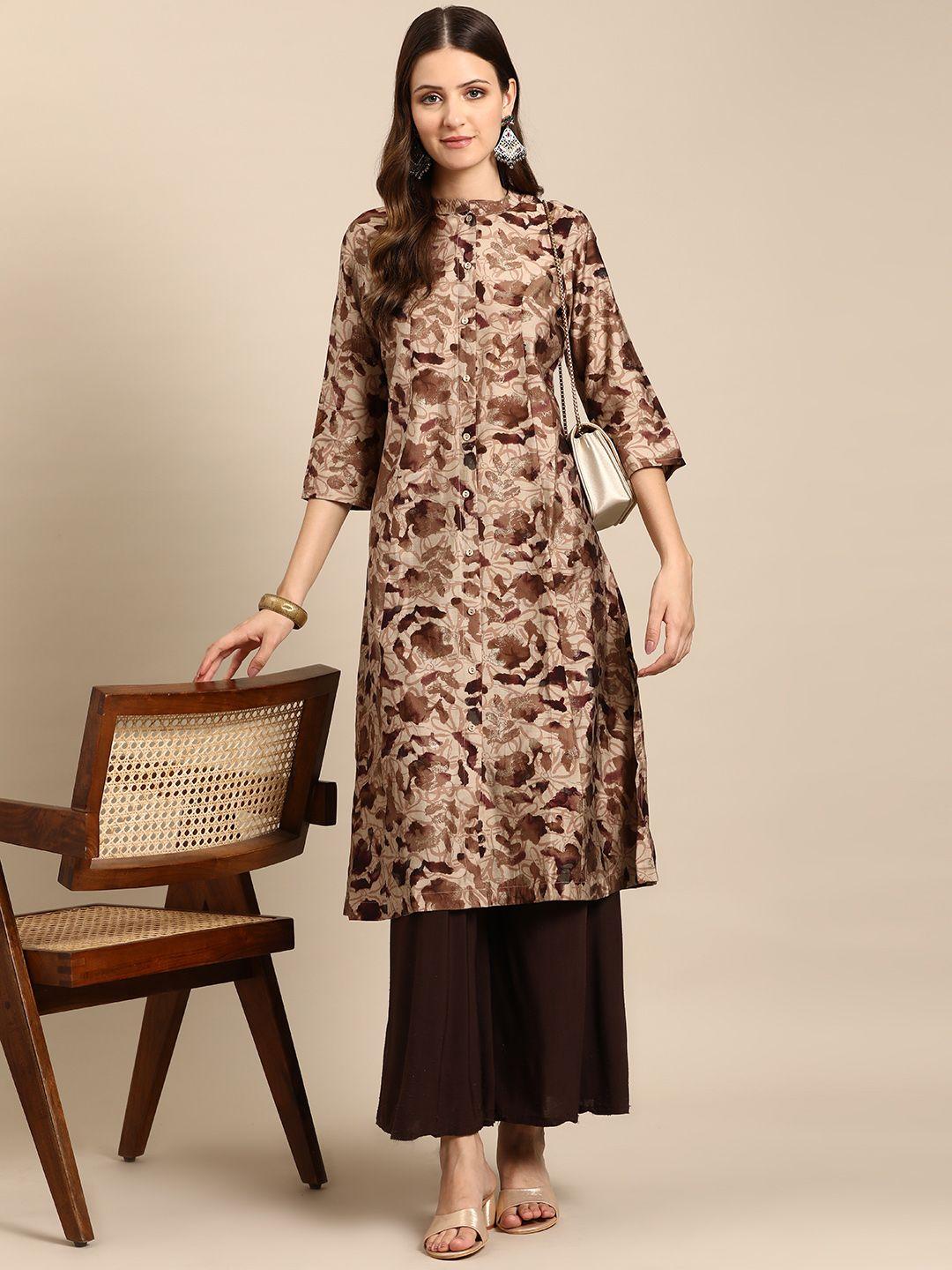 anouk women abstract printed a-line kurta