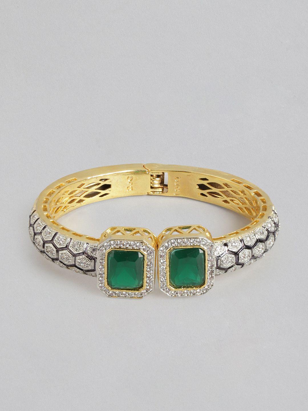 anouk women american diamond gold-plated bangle-style bracelet