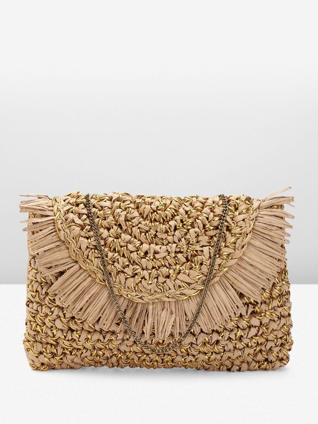 anouk women basket weave structured sling bag