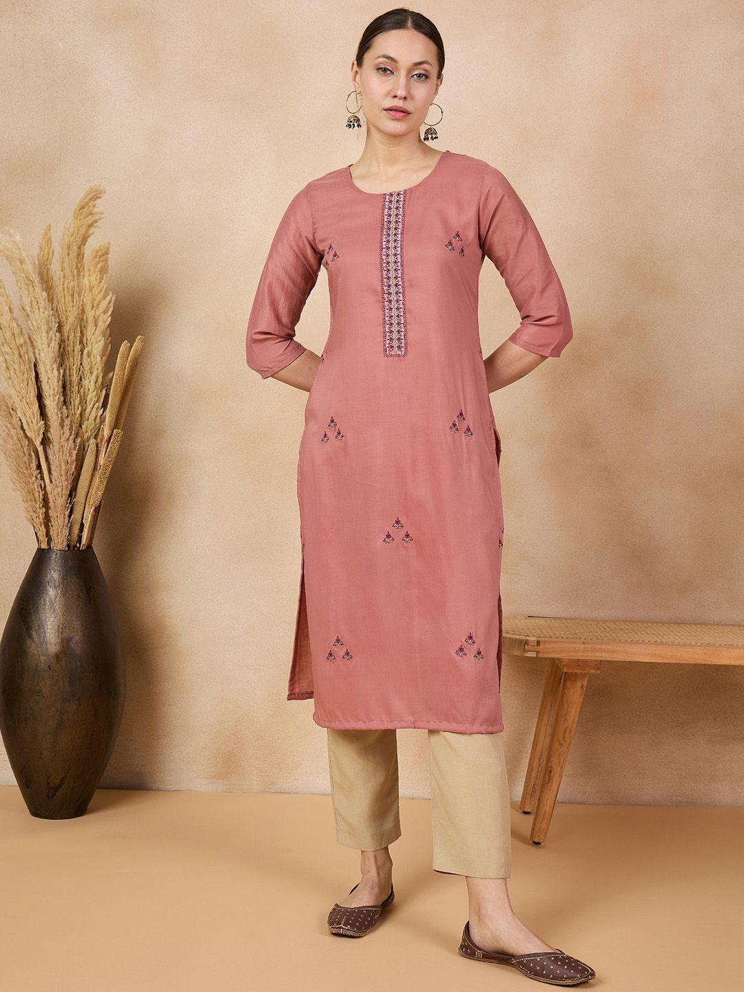 anouk women cold-shoulder sleeves gotta patti kurta