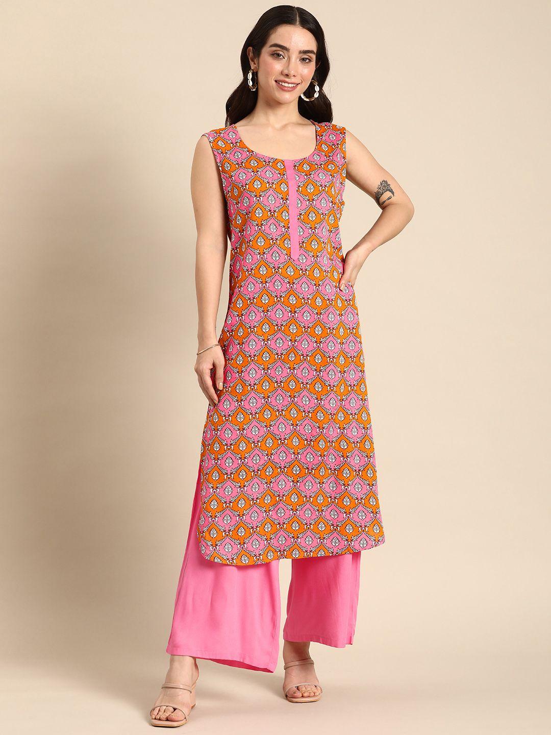 anouk women ethnic motifs printed regular kurta with palazzos