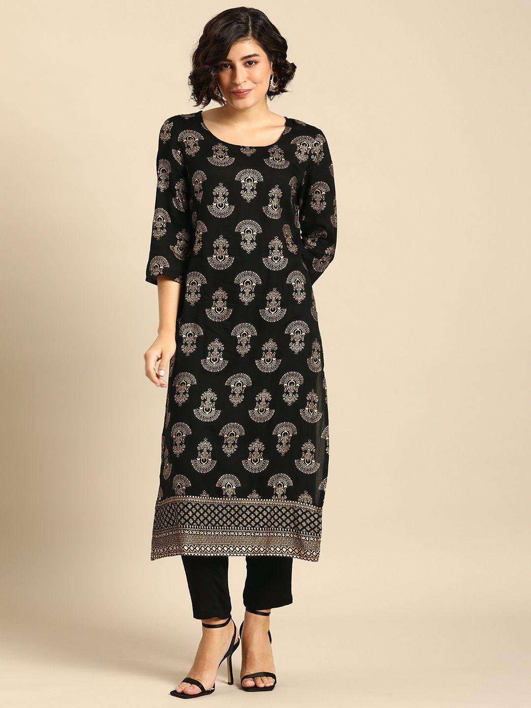 anouk women ethnic motifs printed regular kurta with trousers