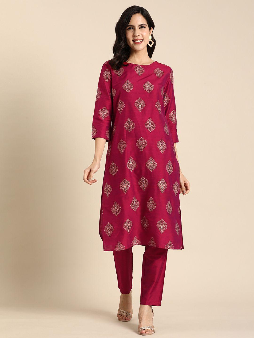 anouk women ethnic motifs printed regular kurta with trousers