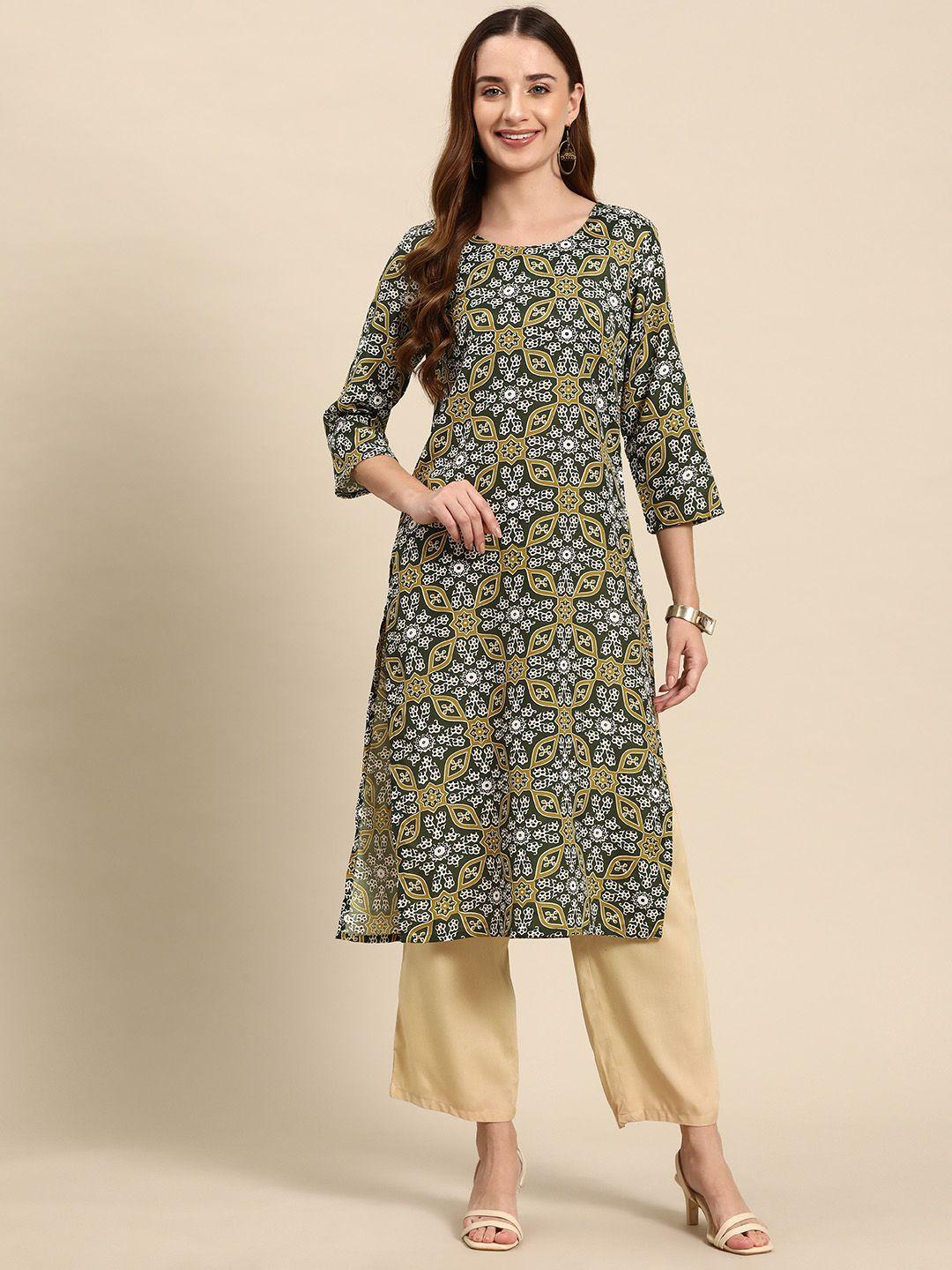 anouk women ethnic motifs printed straight kurta