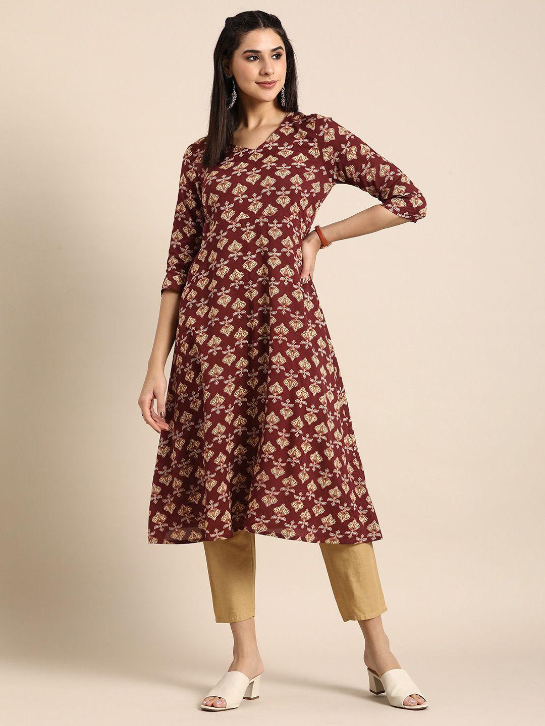 anouk women floral printed kurta