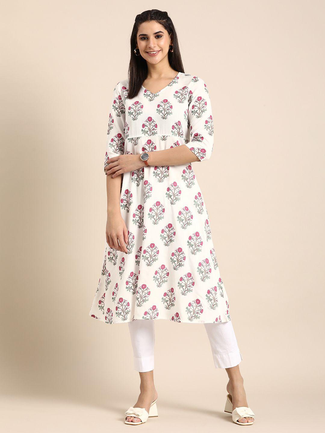 anouk women floral printed kurta