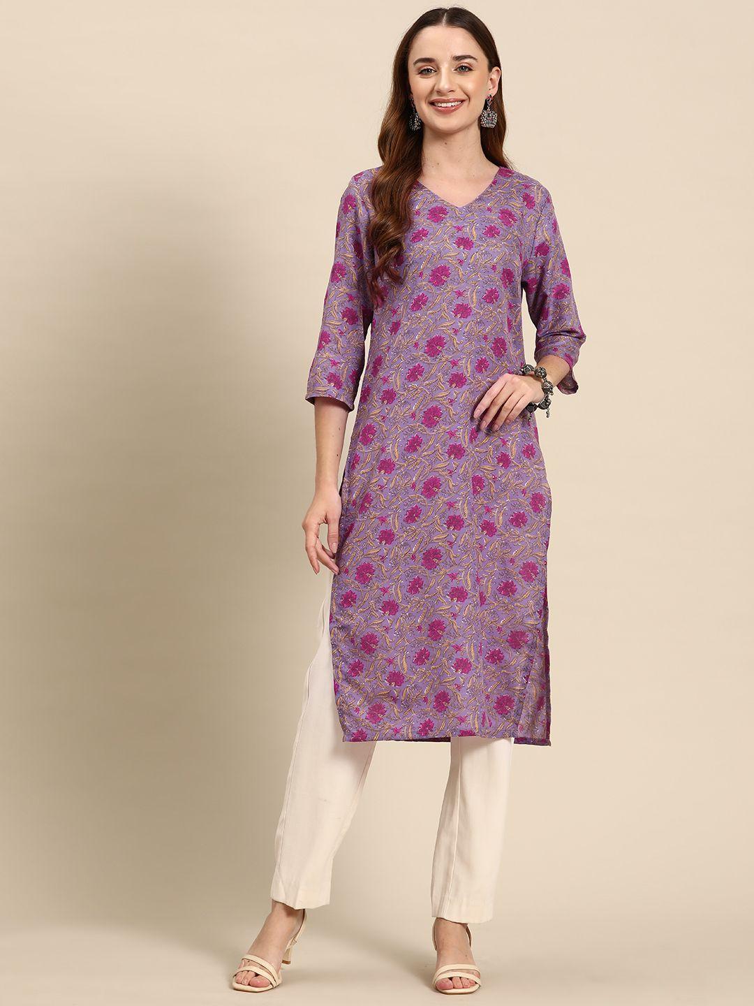 anouk women floral printed kurta