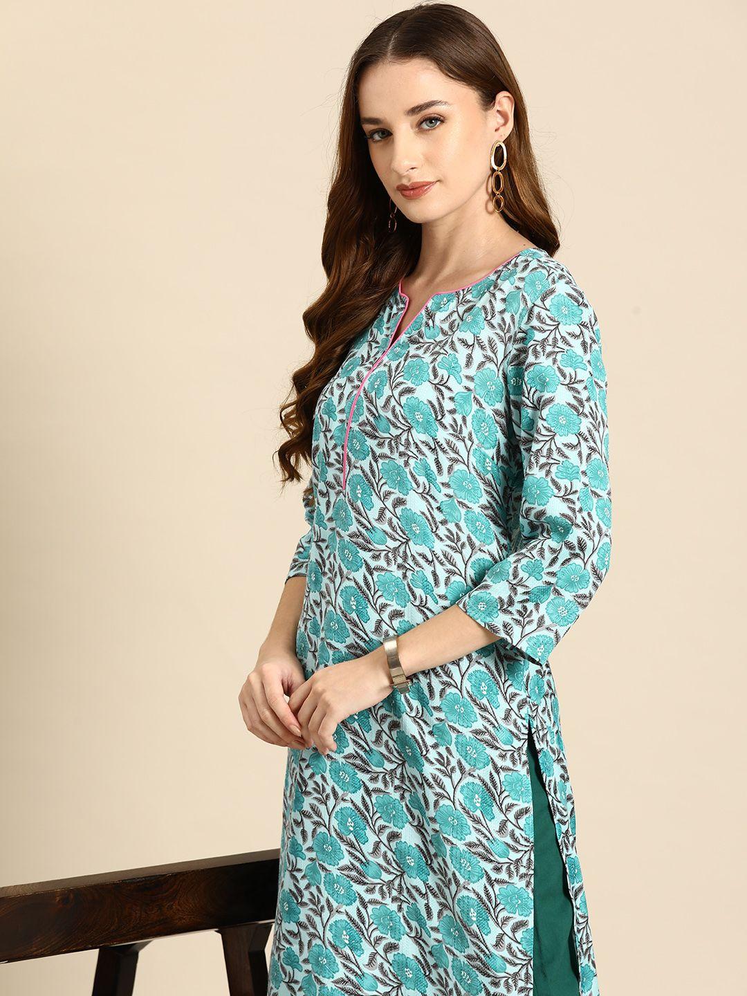 anouk women floral printed kurta