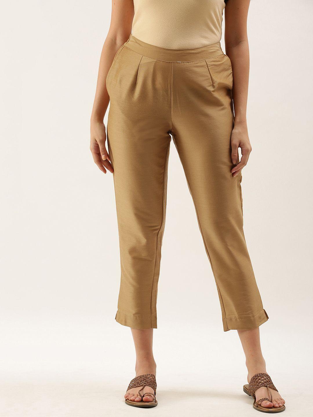 anouk women gold-toned cigarette trousers