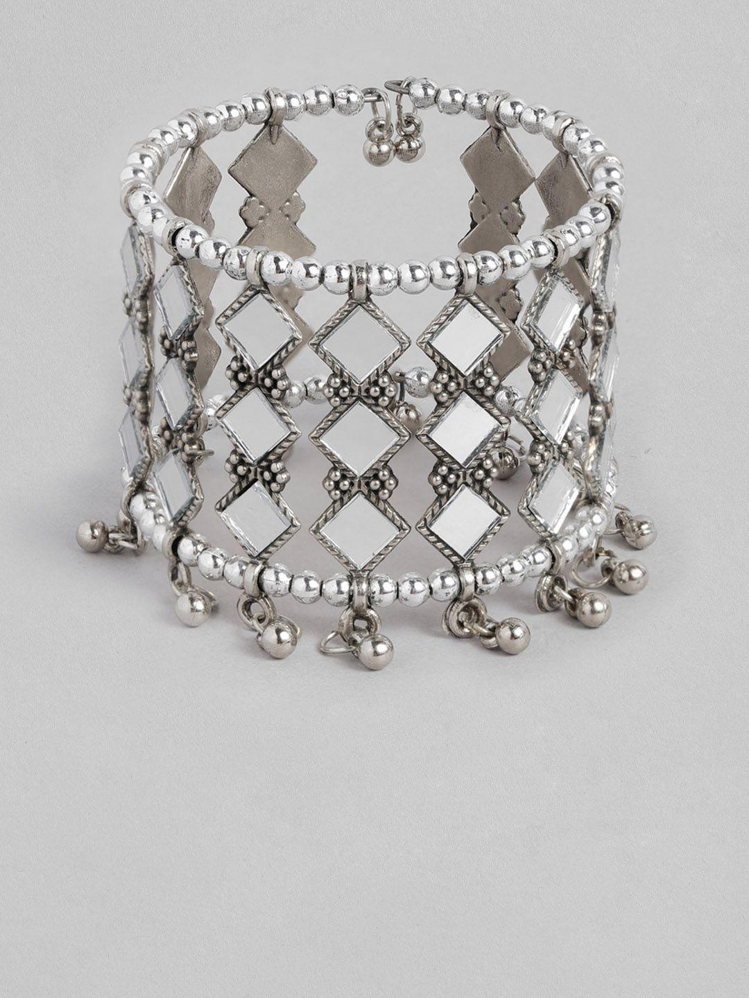 anouk women mirror embellished cuff bracelet