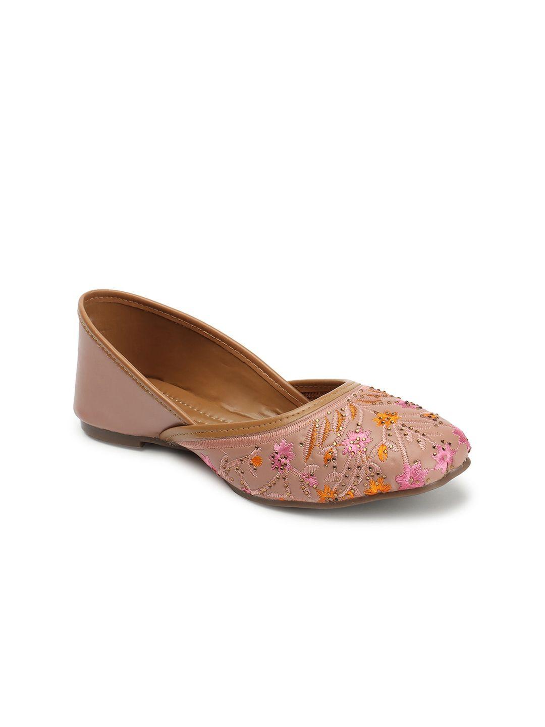 anouk women pink printed open toe flats with bows