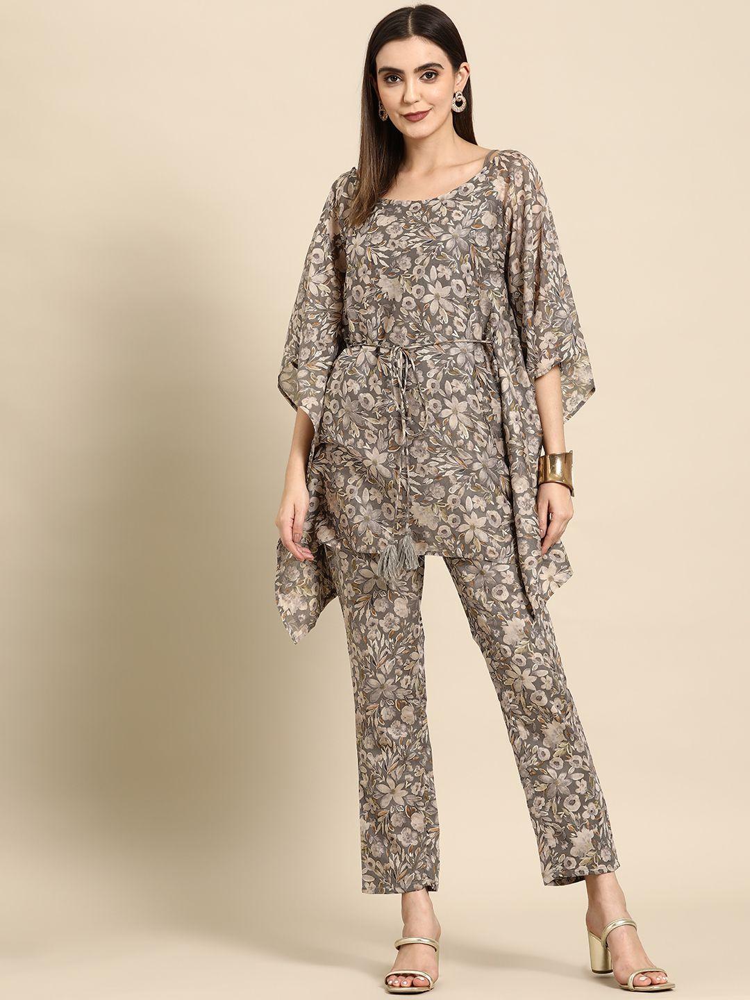 anouk women printed cotton top with trousers
