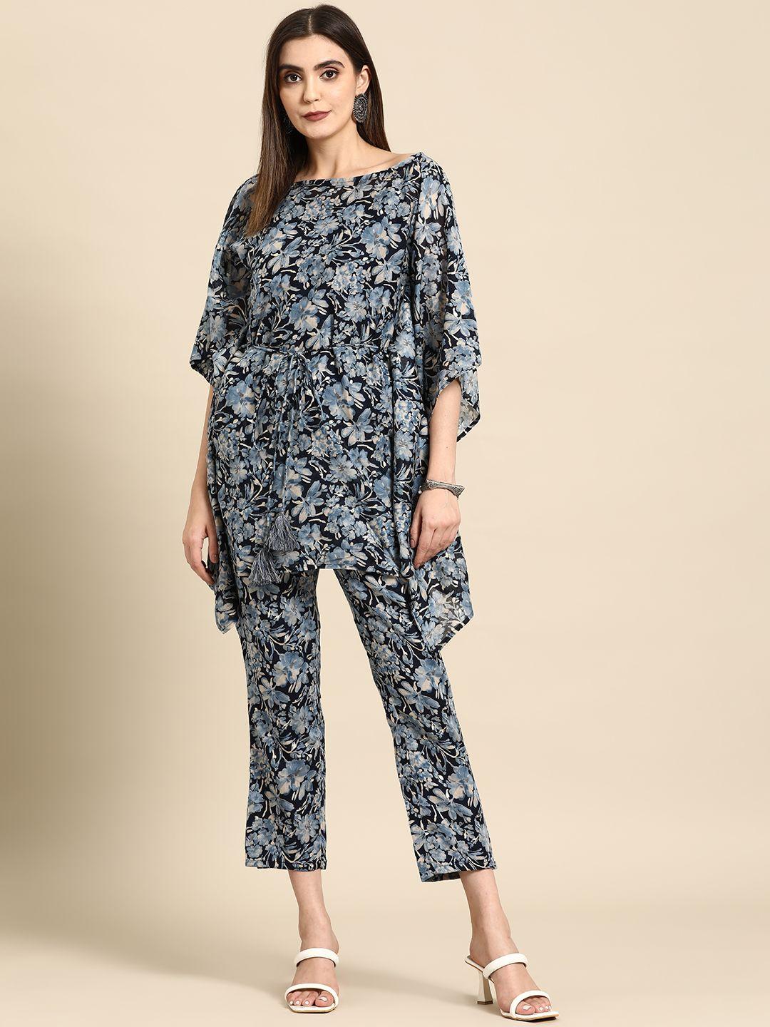 anouk women printed cotton tunic with trousers