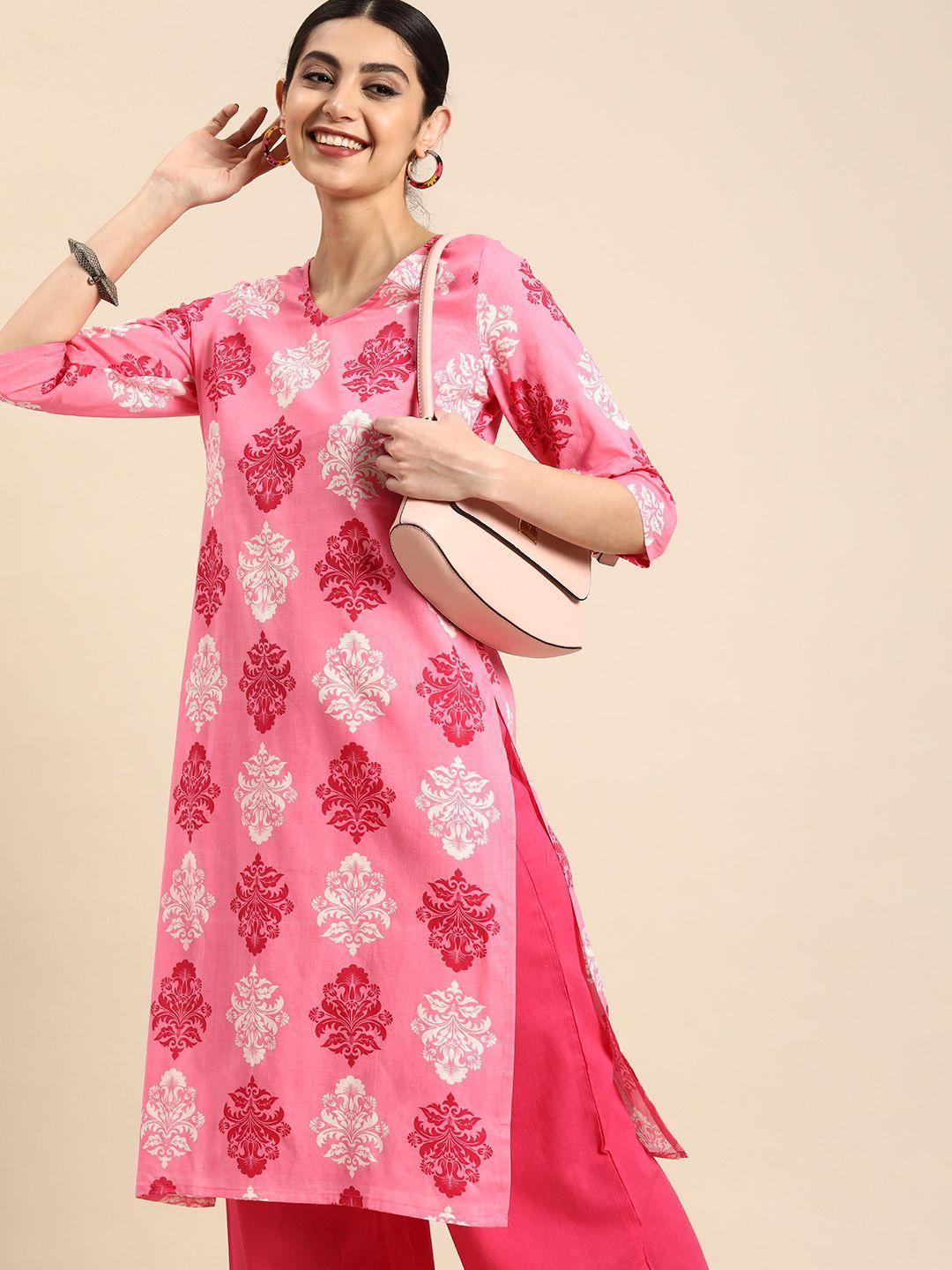 anouk women pure cotton ethnic motifs printed kurta