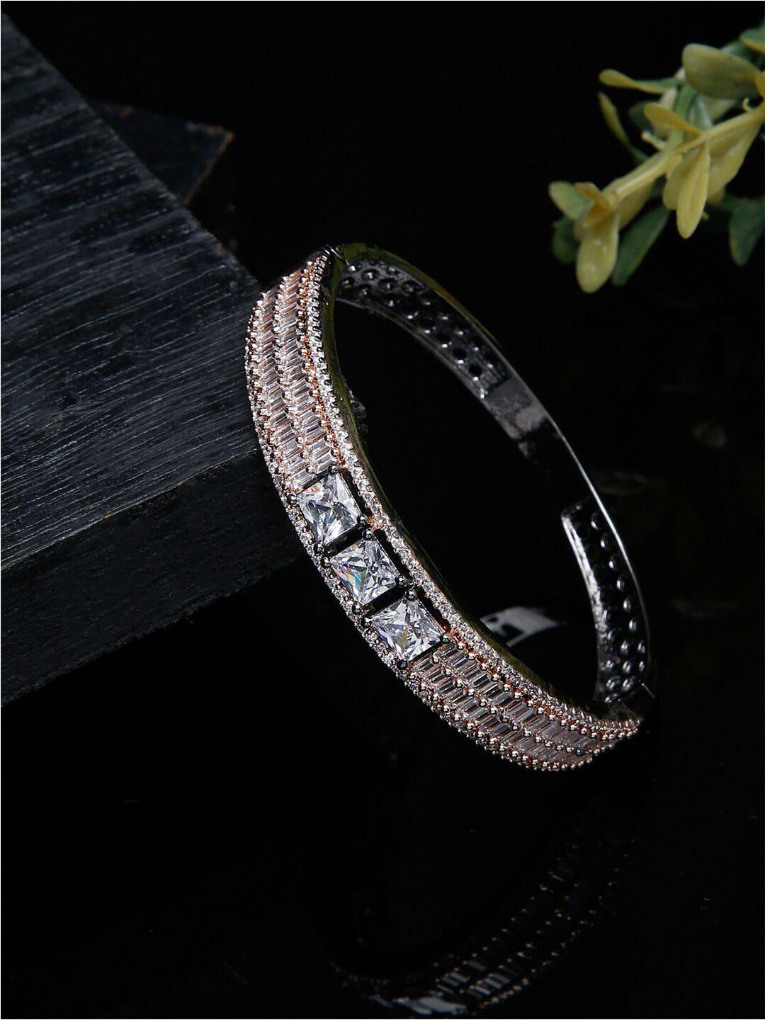 anouk women silver-toned silver-plated bangle-style bracelet