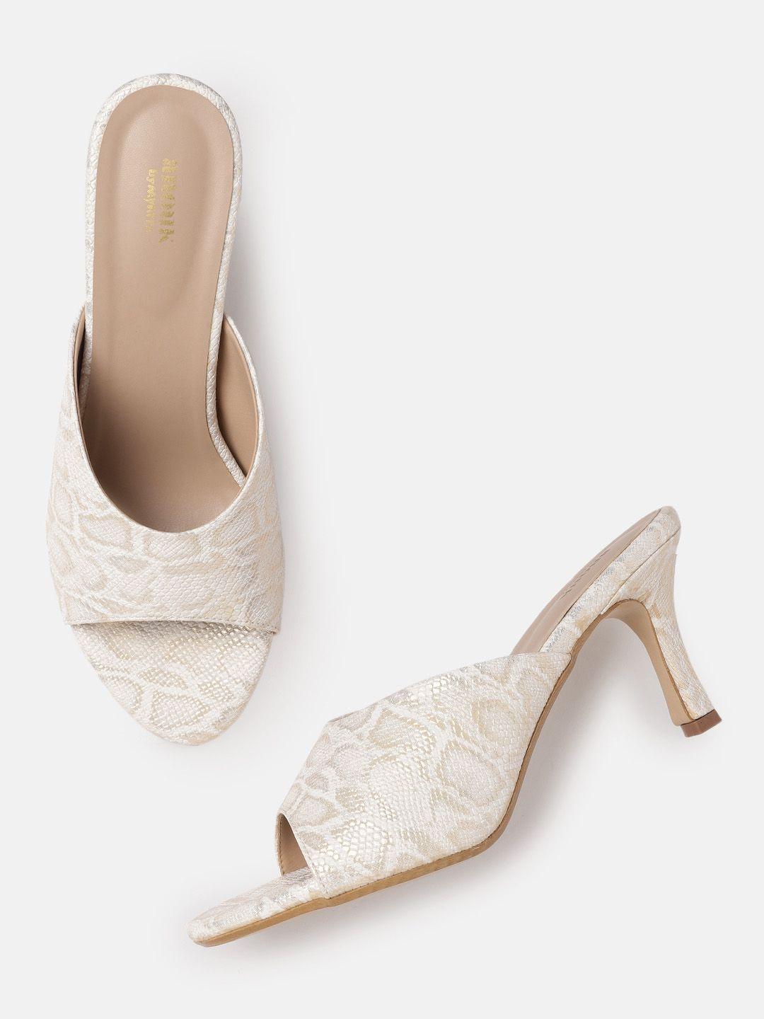 anouk women snakeskin textured heels