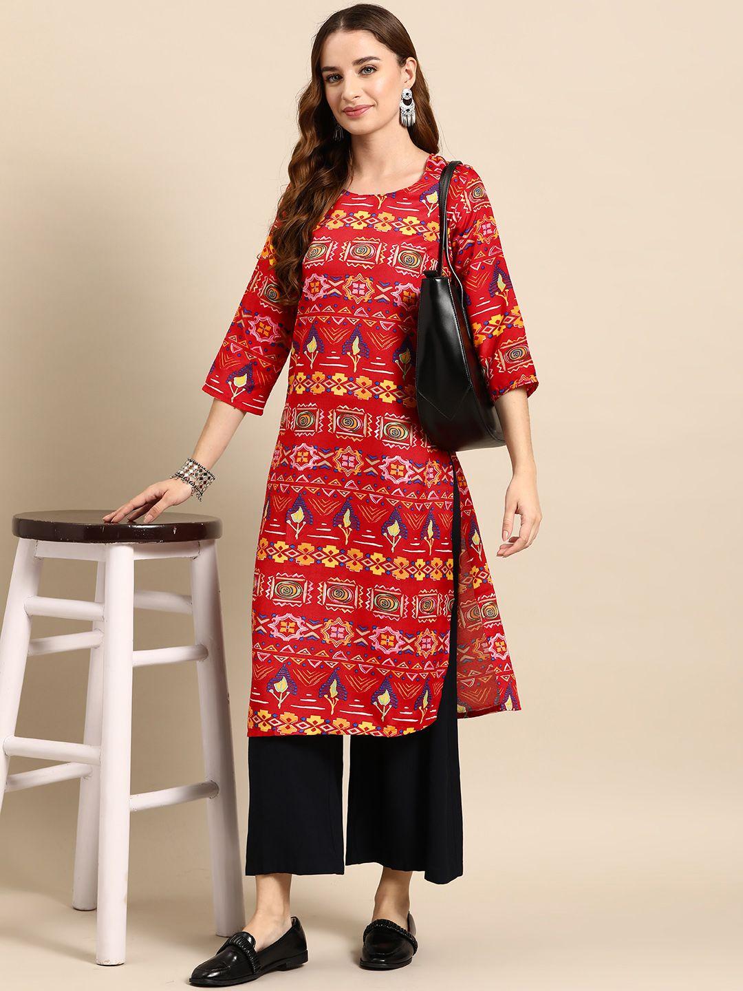 anouk women tribal printed kurta