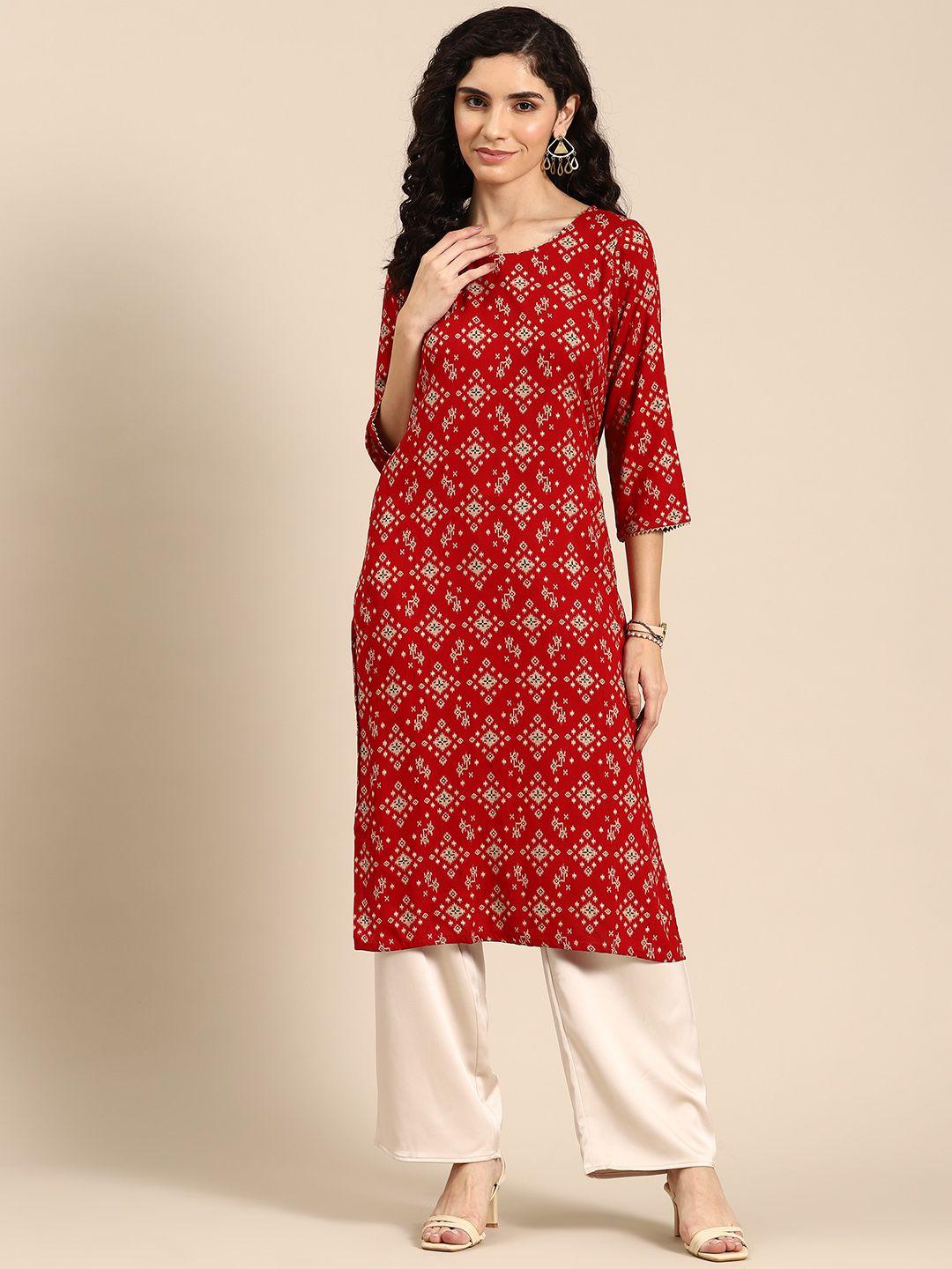 anouk women tribal printed kurta