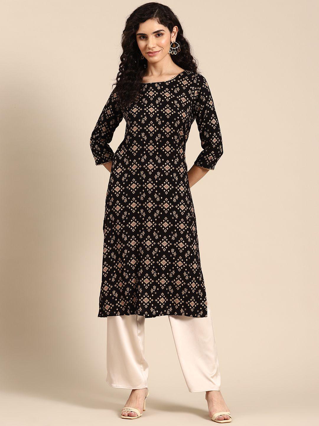 anouk women tribal printed kurta