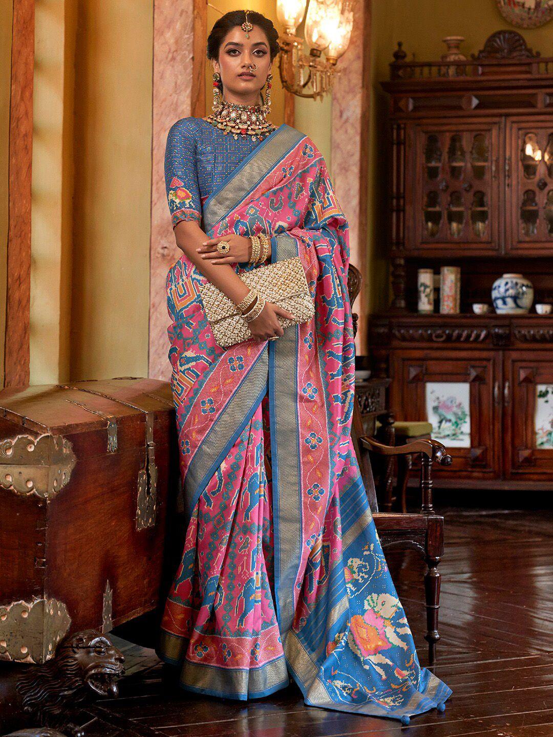 anouk woven design ethnic motifs zari pochampally saree