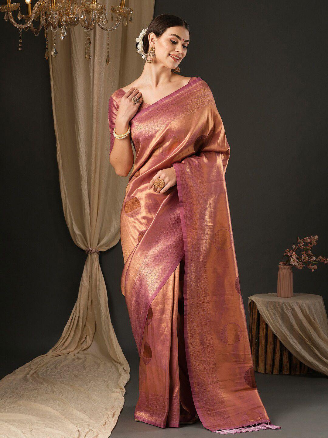 anouk woven design silk blend banarasi saree