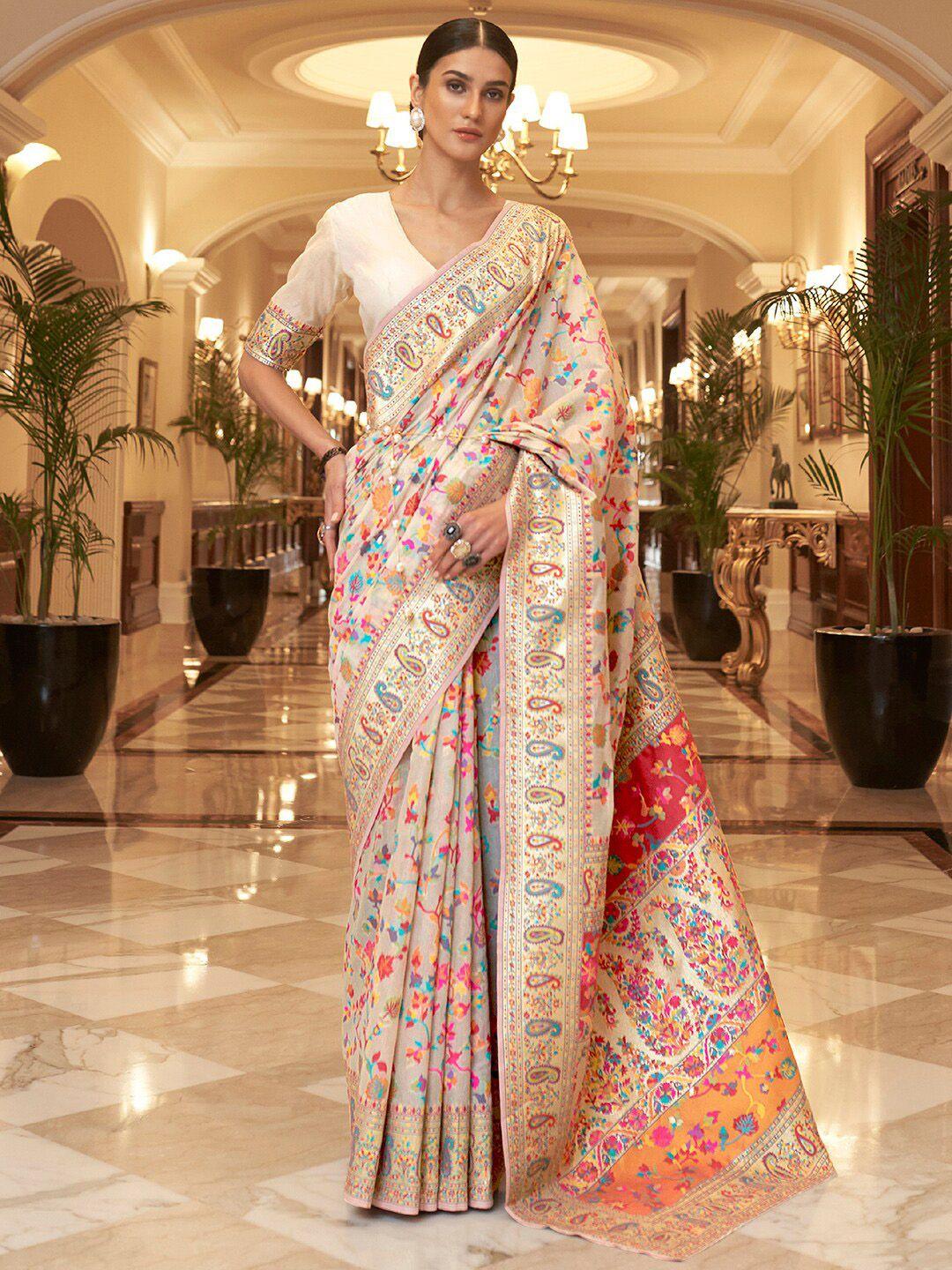 anouk woven design silk blend saree