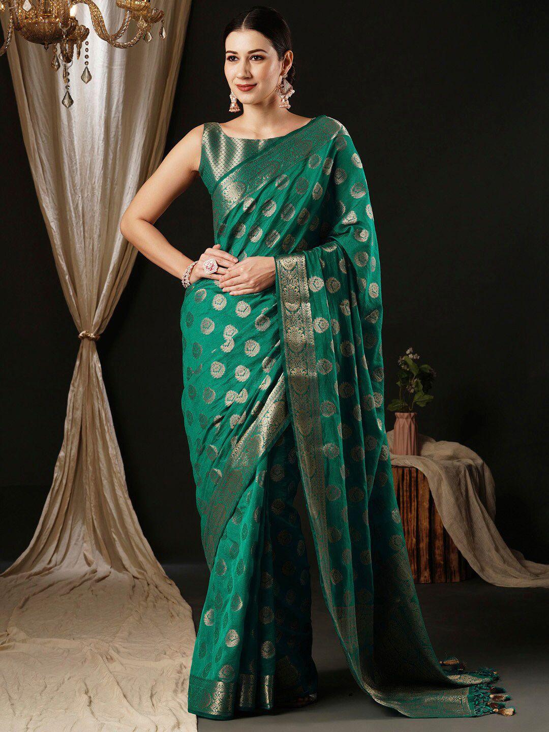 anouk woven design traditional wear saree with matching blouse