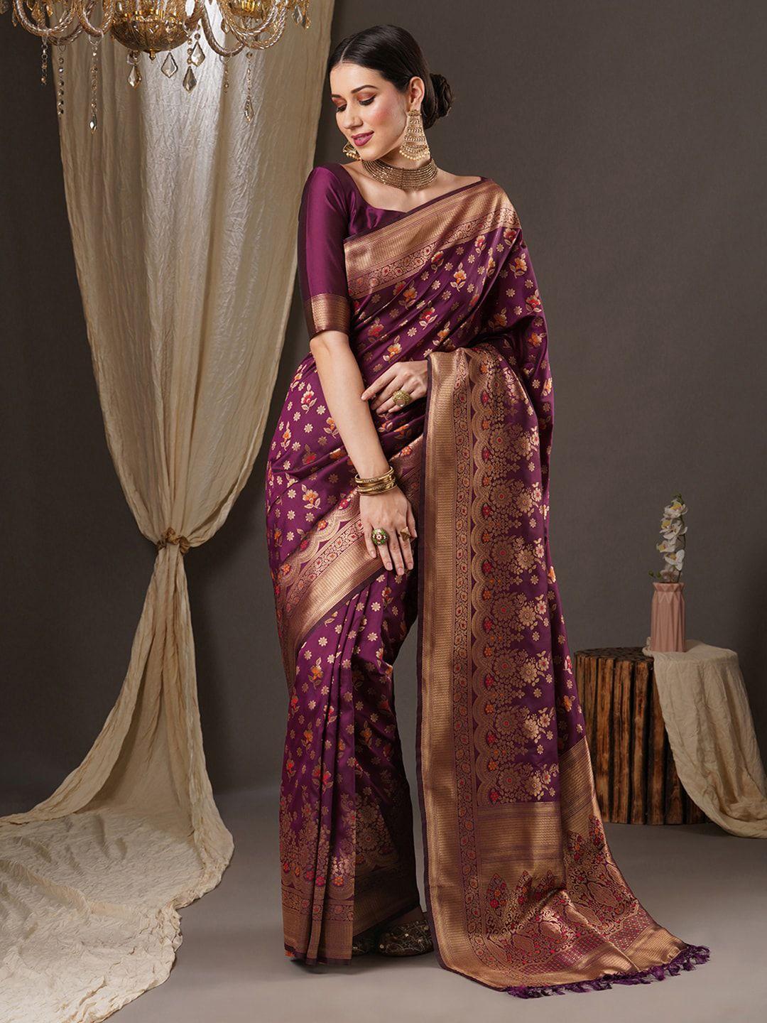 anouk woven design zari banarasi saree