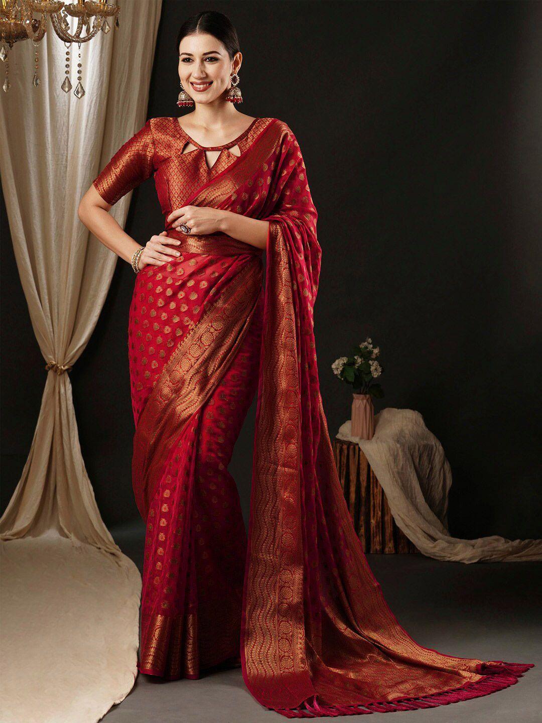 anouk woven design zari organza banarasi saree