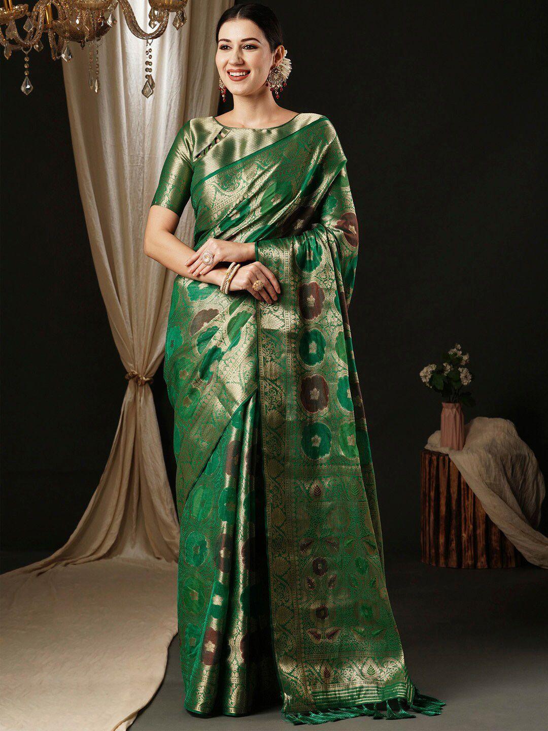 anouk woven design zari organza banarasi saree