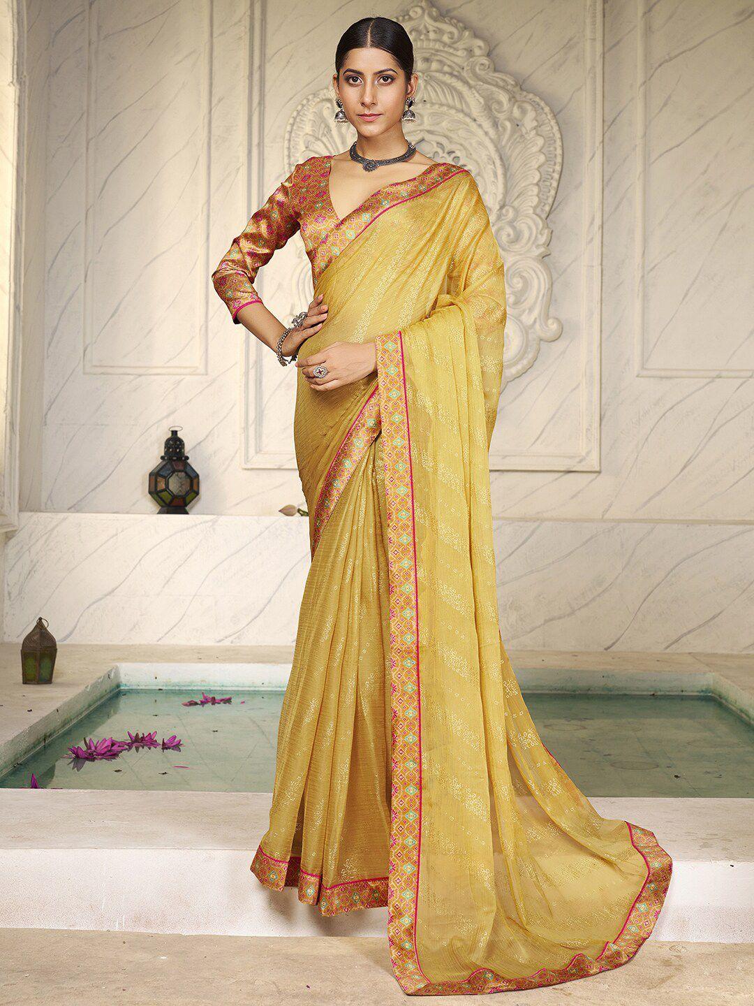 anouk woven design zari pure chiffon saree