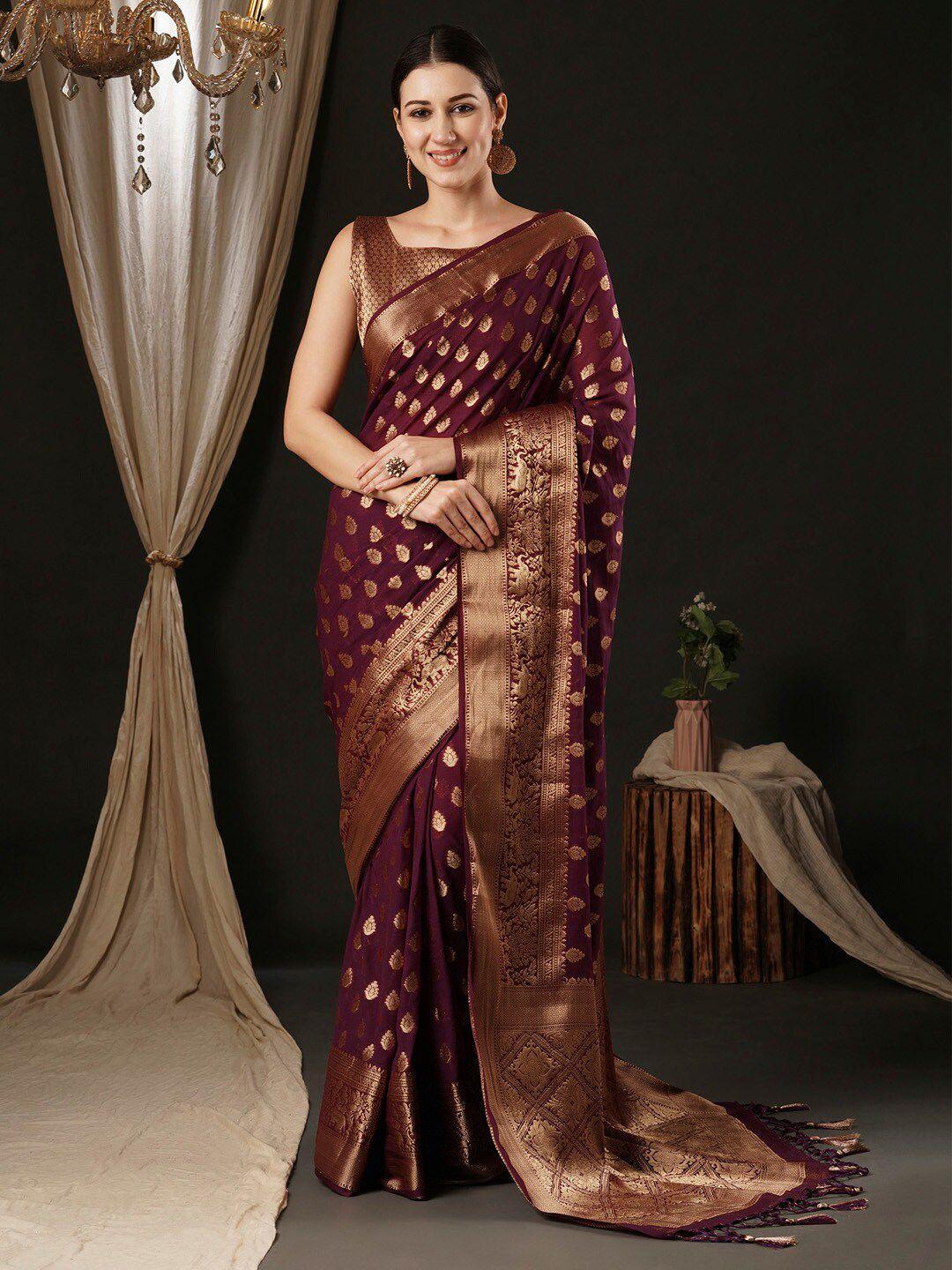 anouk woven design zari pure georgette kanjeevaram saree