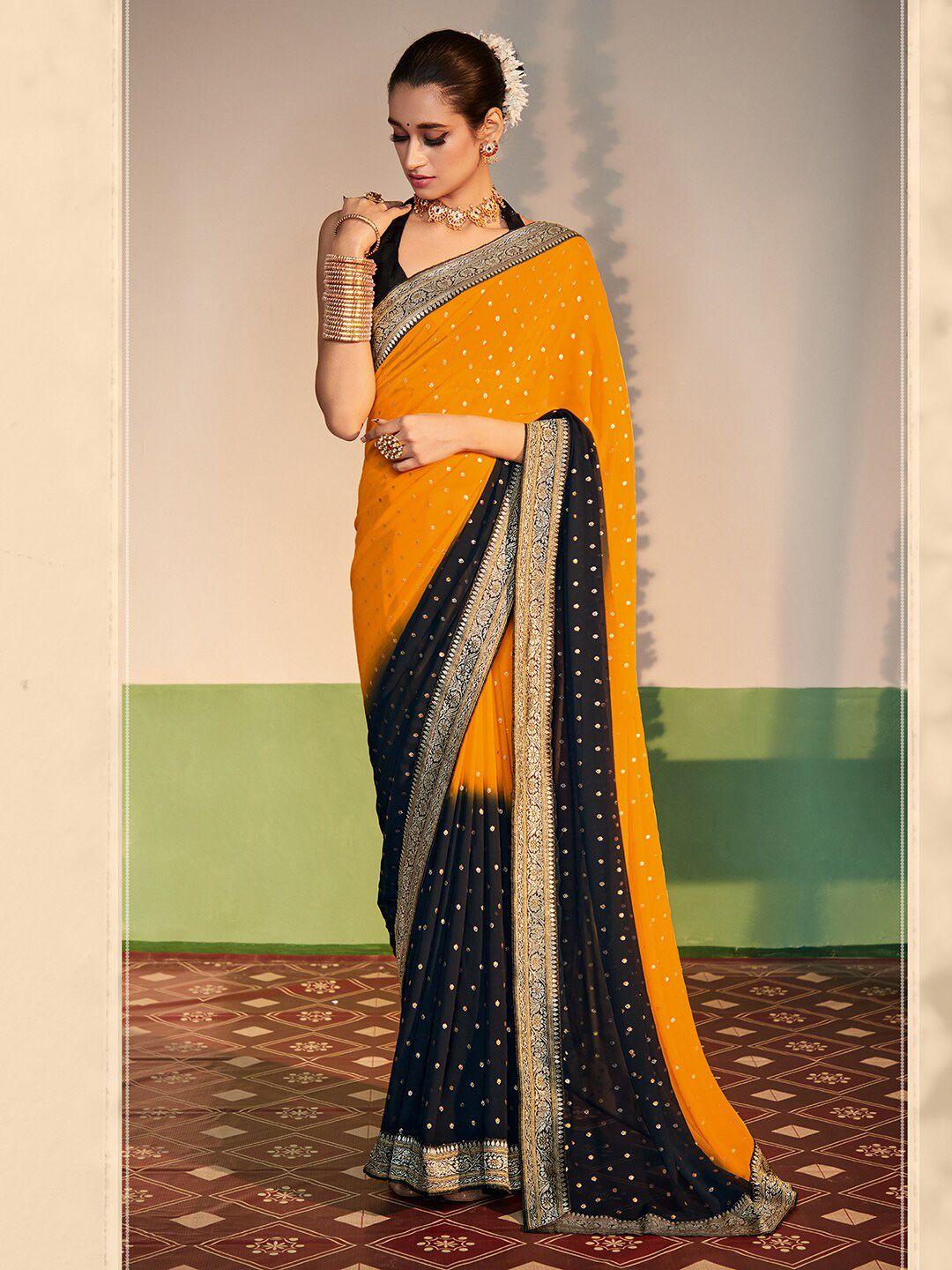 anouk woven design zari pure georgette saree