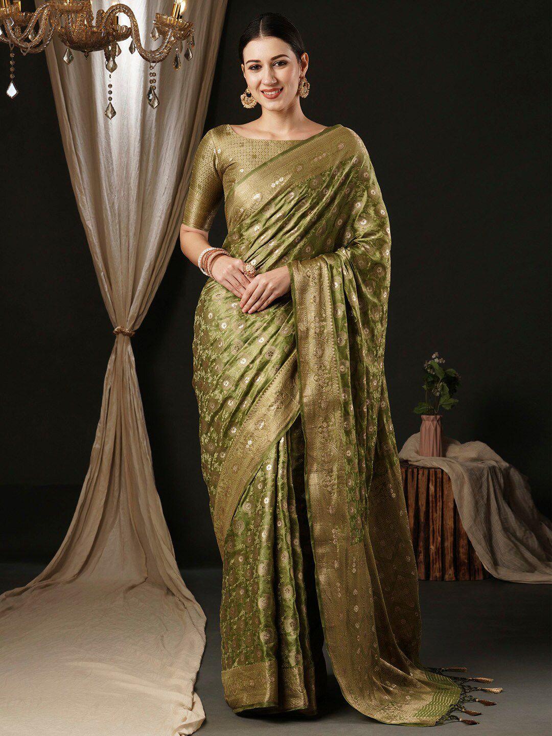 anouk woven design zari satin banarasi saree