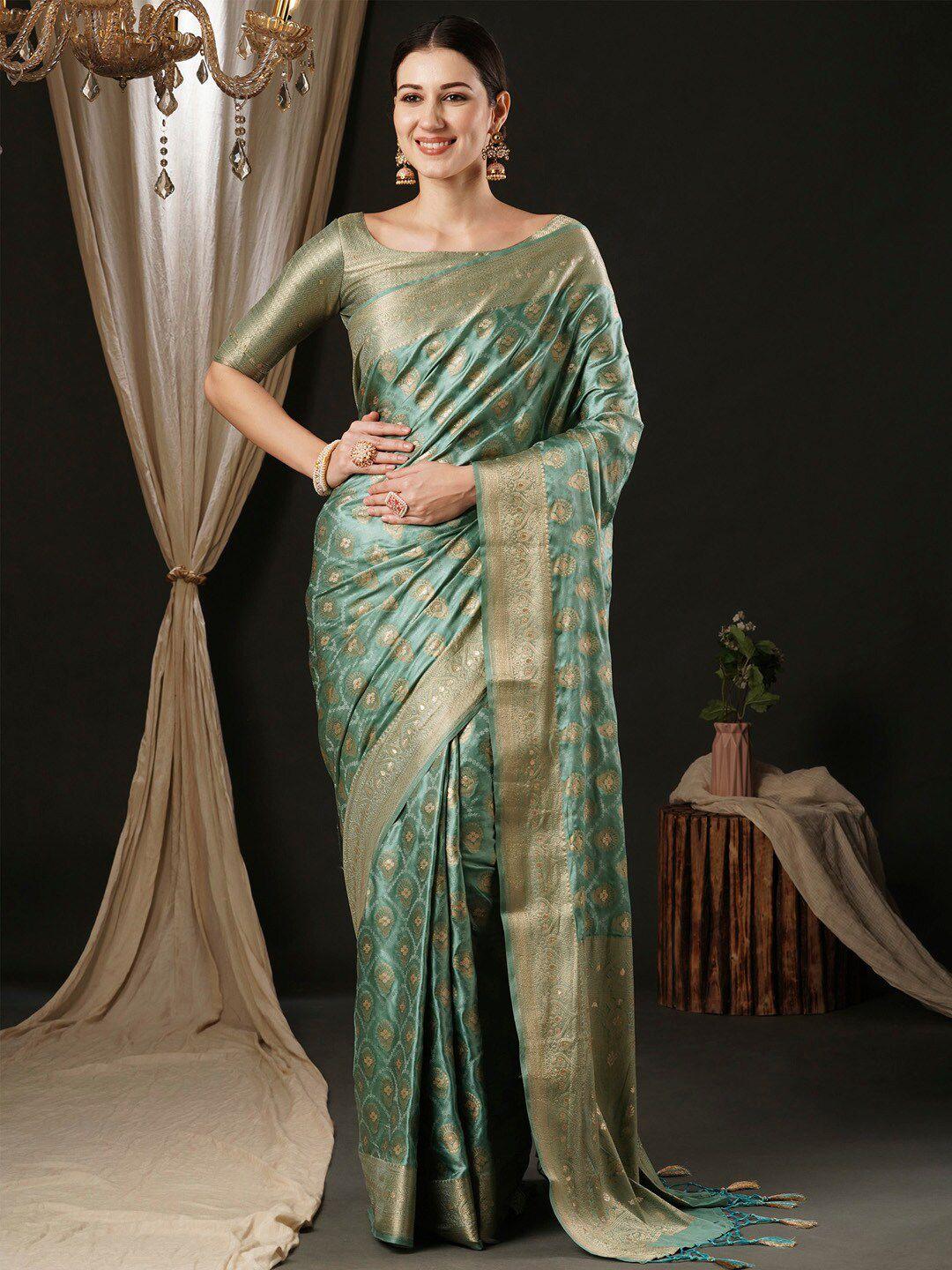 anouk woven design zari satin banarasi saree